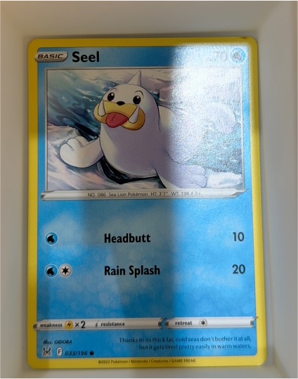 2022 Pokémon Sword & Shield Lost Origin #33 Seel — front