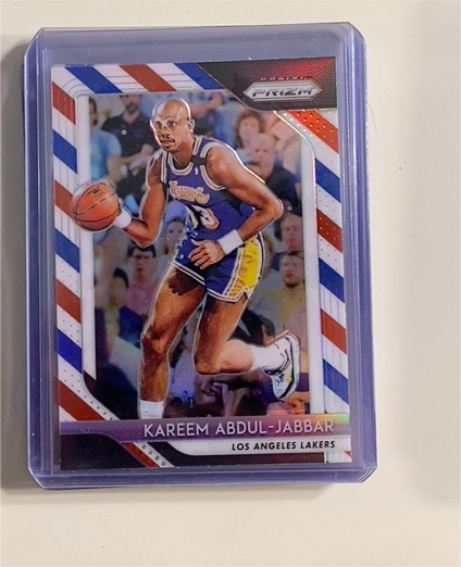2018-19 Panini Prizm Red White & Blue Prizm # Kareem Abdul-Jabbar — front