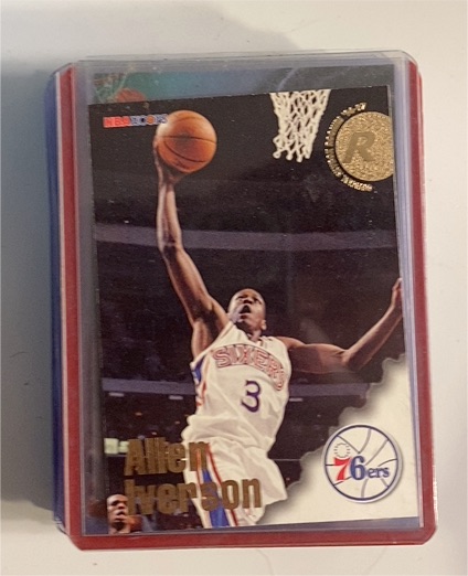 1996-97 NBA Hoops #295 Allen Iverson Rookie Card — front