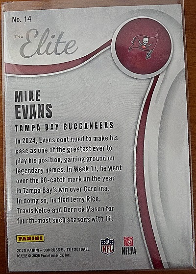 2025 Panini Donruss Elite #14 Mike Evans — back