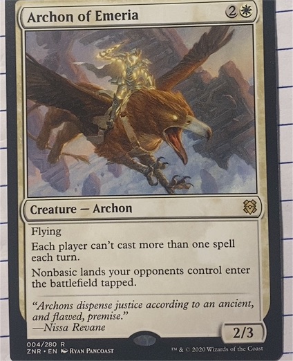 2020 Magic: The Gathering Zendikar Rising #004 Archon of Emeria — front