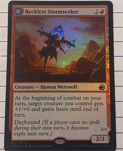 2021 Innistrad: Midnight Hunt #157 Reckless Stormseeker — front