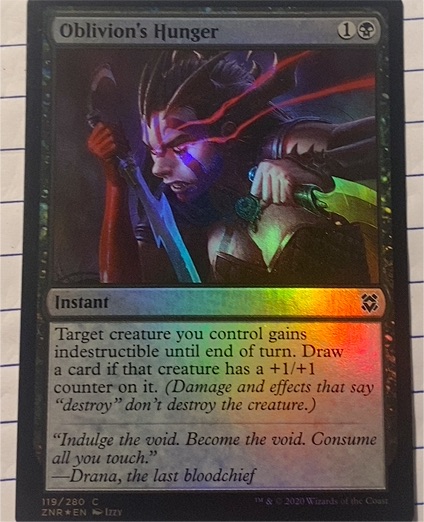 2020 Magic: The Gathering Zendikar Rising #119 Oblivion's Hunger — front