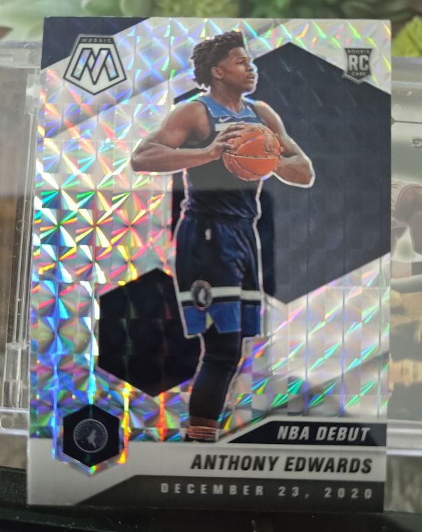 2020-21 Panini Mosaic #261 Anthony Edwards NBA Debut Rookie Card — front