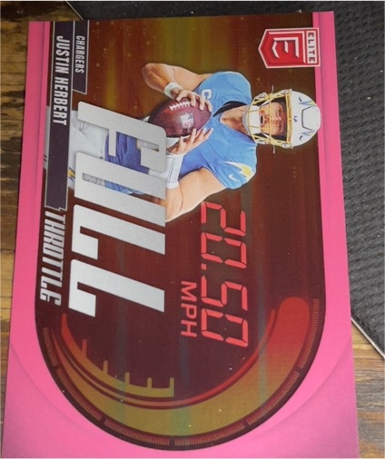 2025 Panini Donruss Elite #20 Justin Herbert Full Throttle Pink — front