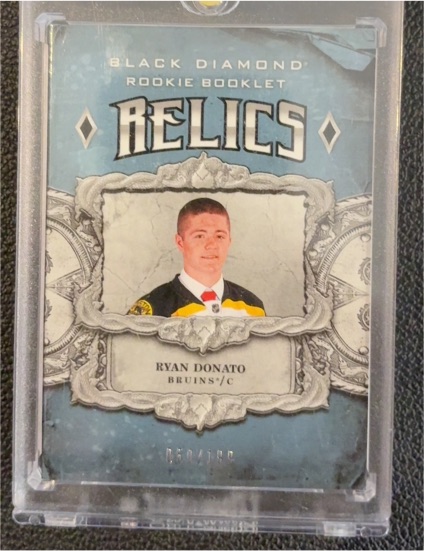 2018-19 Upper Deck Black Diamond Rookie Booklet Relics #RBR-RD Ryan Donato — front