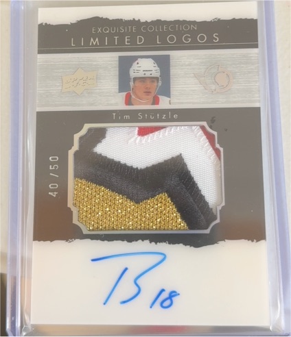 2020-21 Upper Deck The Cup Tim Stützle Exquisite Limited Logos Rookie Patch Auto /50 — front