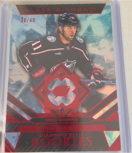2023-24 Upper Deck Black Diamond #BDR-AF Adam Fantilli Quad Diamond Relic Rookies — front