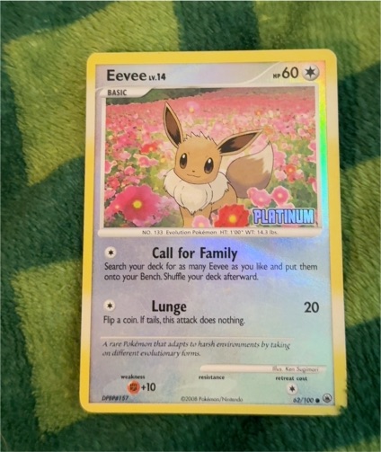 2008 Pokémon Platinum #62 Eevee — front