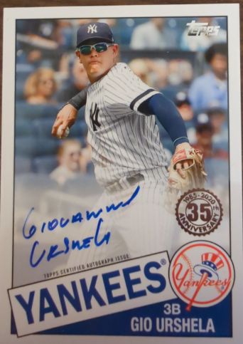 2020 Topps Update '85 Topps Autographs #85BAGU Gio Urshela — front