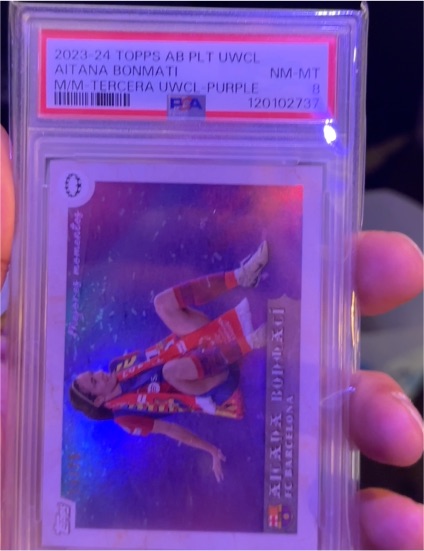 2023-24 Topps AB PLT UWCL Aitana Bonmati M/M Tercera UWCL Purple — front