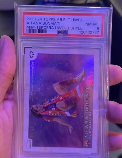 2023-24 Topps AB PLT UWCL Aitana Bonmati M/M-Tercera UWCL-Purple — front