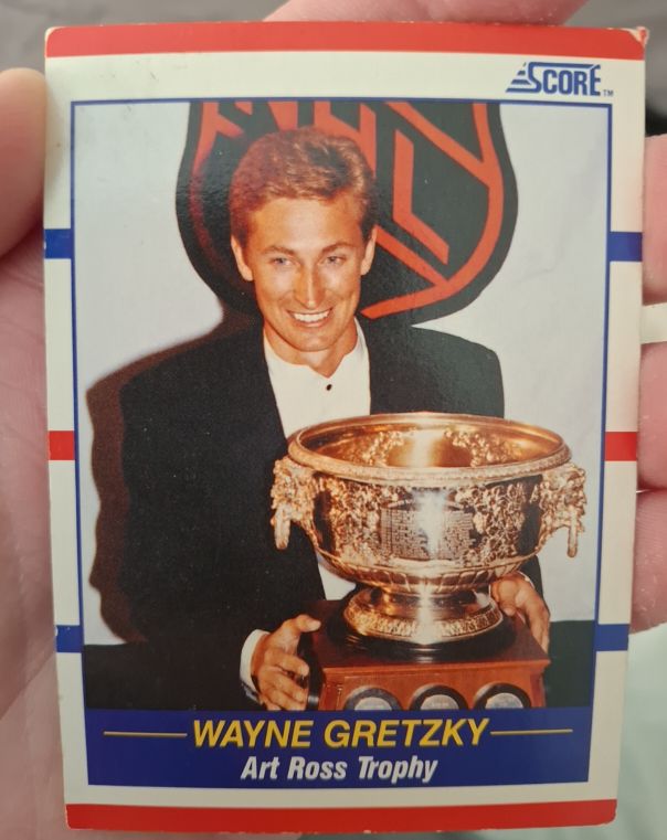 1990-91 Score #361 Wayne Gretzky Art Ross Trophy — front