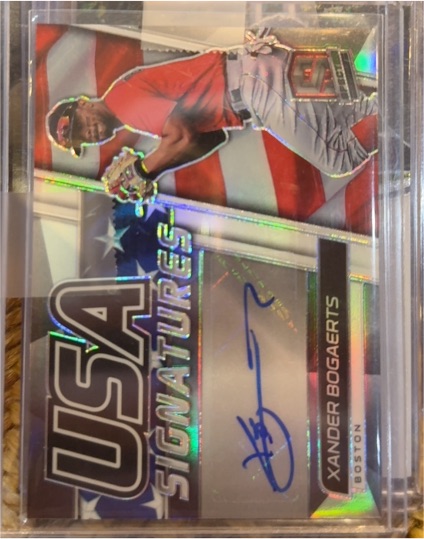 2021 Panini Spectra USA Signatures #USA-XB Xander Bogaerts — front