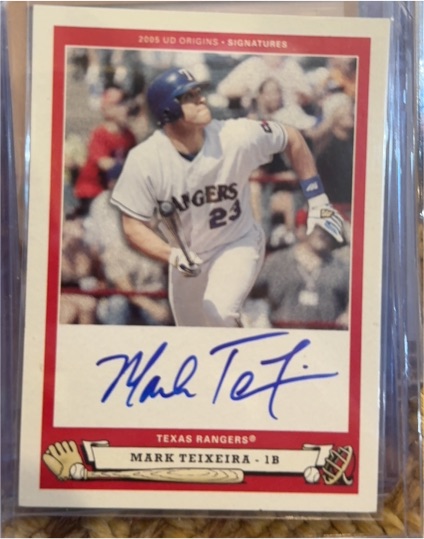 2005 Upper Deck Origins Signatures #MT1 Mark Teixeira — front