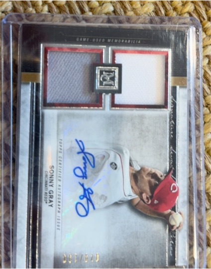2020 Topps Museum Collection Dual Patch Autograph #SSDA-SG Sonny Gray — front