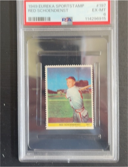 1949 Eureka Sportstamp #197 Red Schoendienst — front