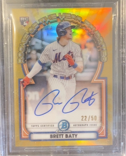 2023 Bowman Chrome Rookie of the Year Favorites #ROYF-3 Brett Baty — front
