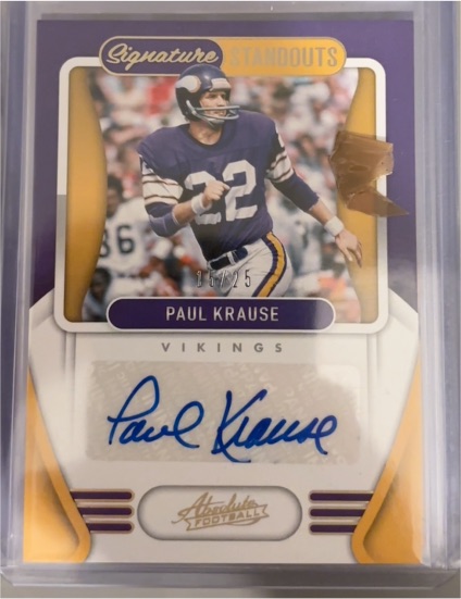 2021 Panini Absolute Signature Standouts #SS-PK Paul Krause — front