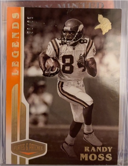 2020 Panini Plates & Patches Orange #125 Randy Moss Legends — front