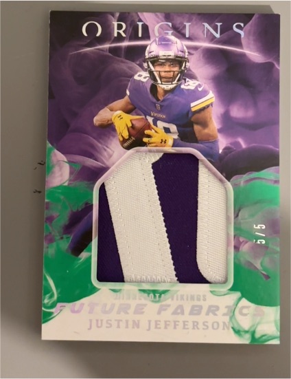 2021 Panini Origins Future Fabrics #FFJJ Justin Jefferson — front