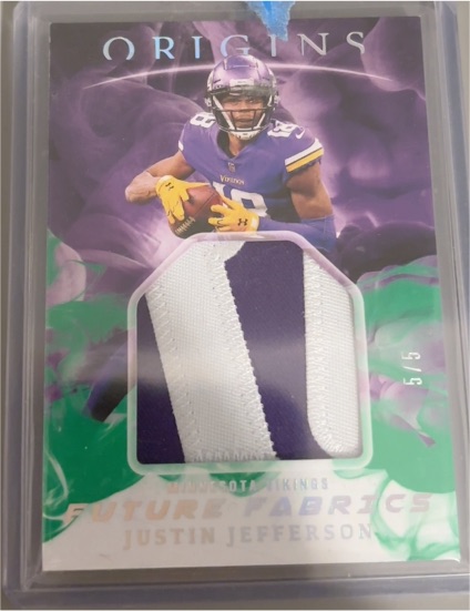 2021 Panini Origins Future Fabrics #FFJJ Justin Jefferson — front