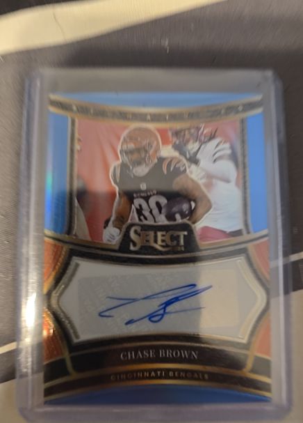 2024 Panini Select Signatures Chase Brown Blue Prizm #SP-CBN — front