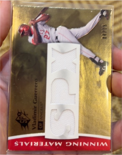 2008 Upper Deck SPx Winning Materials #WM-VG Vladimir Guerrero — front