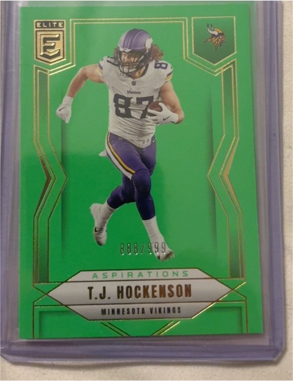 2025 Panini Donruss Elite #66 T.J. Hockenson Aspirations Lime Green /999 — front