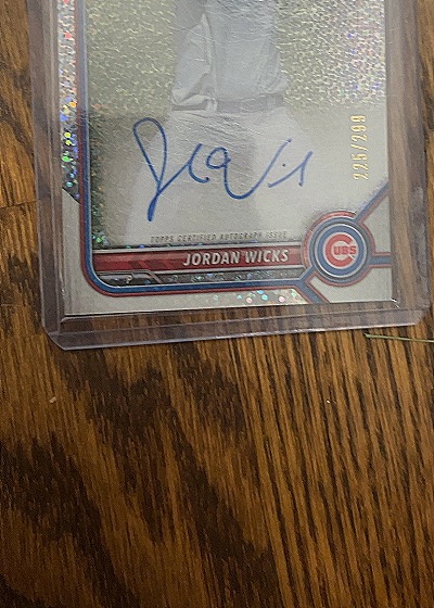 2022 Bowman Chrome 1st Chrome Green Jordan Wicks Auto /99 — front