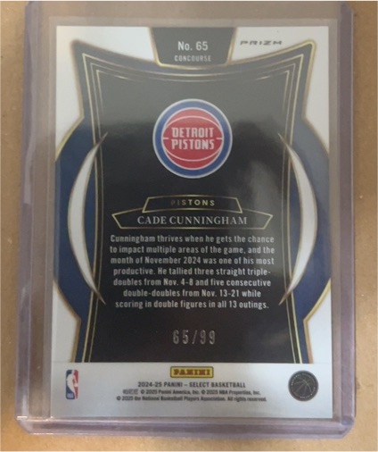 2024-25 Panini Select Concourse #65 Cade Cunningham — front
