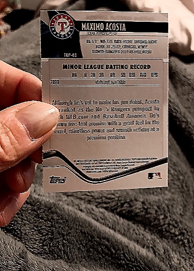 2021 Topps Pro Debut #TPE-81 Maximo Acosta — back