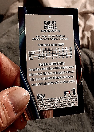 2018 Bowman Platinum #11 Carlos Correa — back