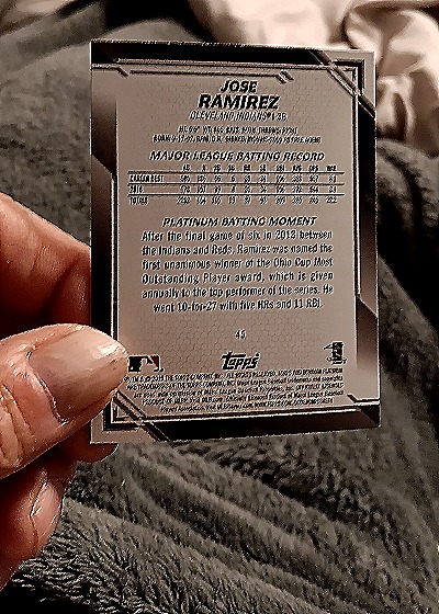 2019 Bowman Platinum #43 Jose Ramirez — back