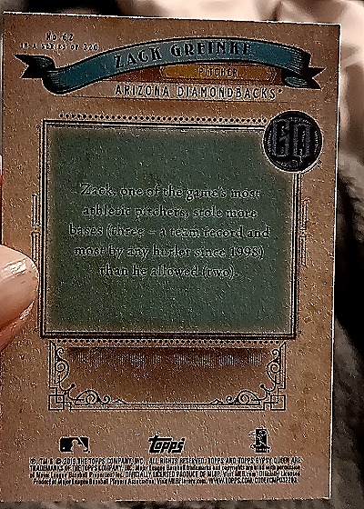 2019 Topps Gypsy Queen #62 Zack Greinke — back