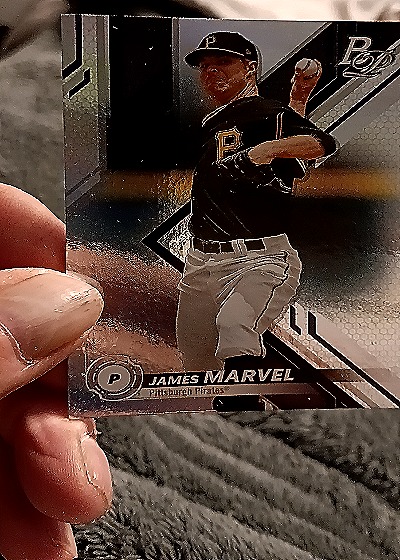 2019 Bowman Platinum Top Prospects #TOP-76 James Marvel — front