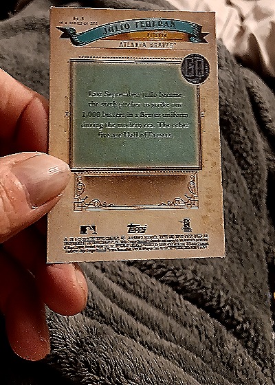 2019 Topps Gypsy Queen #8 Julio Teheran — back