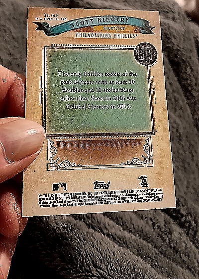 2019 Topps Gypsy Queen #209 Scott Kingery — back