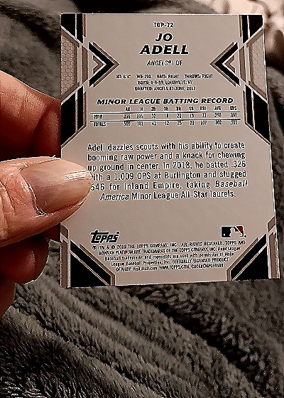 2019 Topps #TOP-72 Jo Adell — back