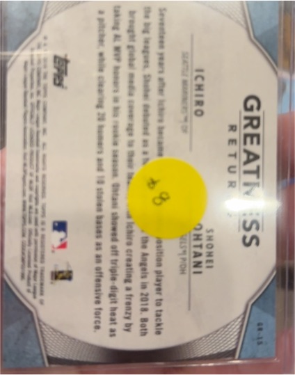 2019 Topps Chrome Greatness Returns #GR-15 Shohei Ohtani — front