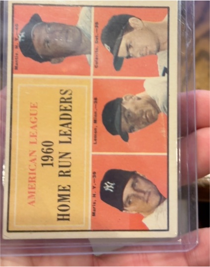 1961 Topps #44 American League Home Run Leaders Mickey Mantle Roger Maris Jim Lemon Rocky Colavito — front