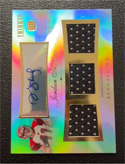 2010 Topps Tribute Autograph Triple Relic #ATR-JS Jordan Shipley — front