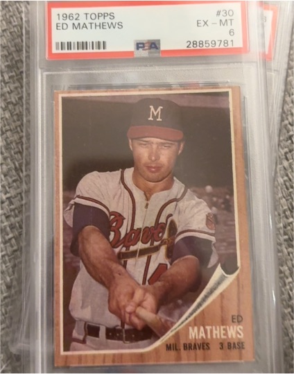 1962 Topps #30 Ed Mathews — front