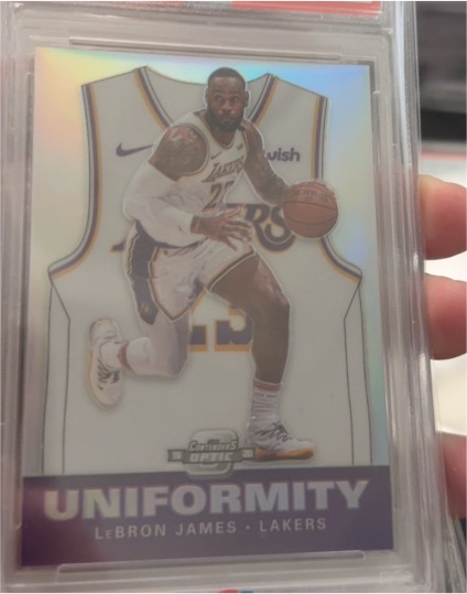 2019-20 Panini Contenders Optic #35 LeBron James Uniformity Silver Prizm — front