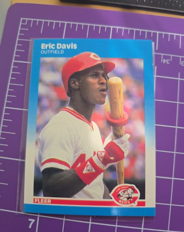 1987 Fleer #198 Eric Davis — front