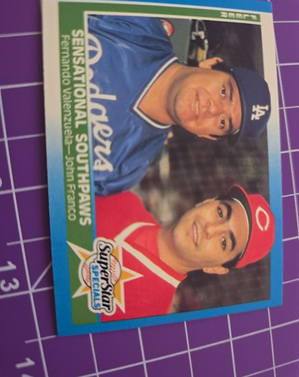 1987 Fleer #631 Fernando Valenzuela / John Franco — front