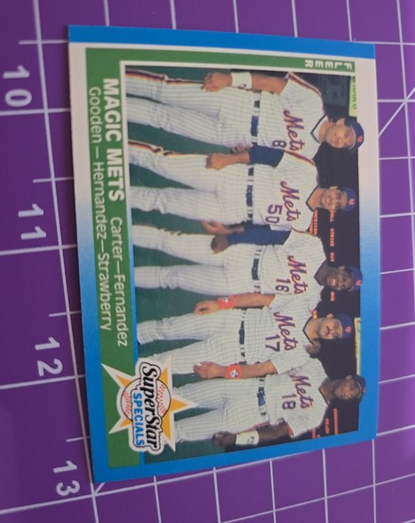1987 Fleer #629 Magic Mets Carter Fernandez Gooden Strawberry Hernandez — front