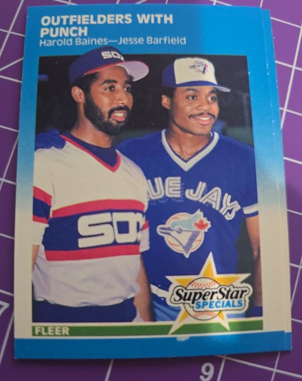 1987 Fleer #643 Harold Baines / Jesse Barfield — front
