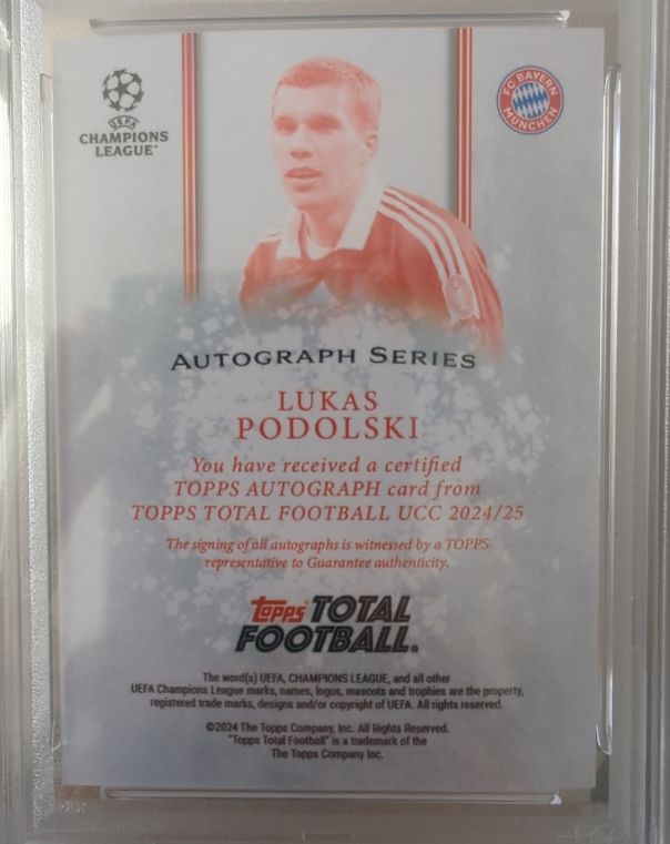 2024 Topps Total Football UCC Autograph Series Lukas Podolski — front