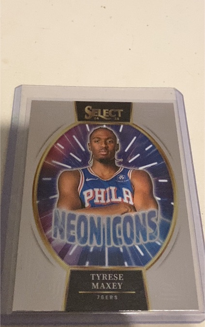 2024-25 Panini Select Neon Icons #14 Tyrese Maxey — front
